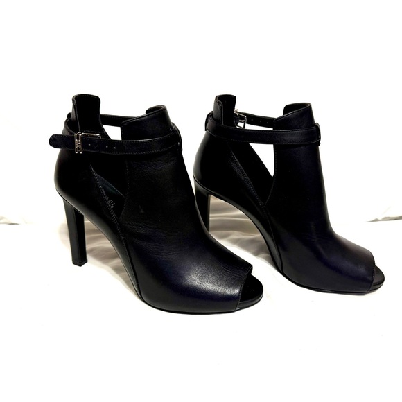 Michael Kors Shoes - Michael Kors Black Peep-Toe Heeled Boots